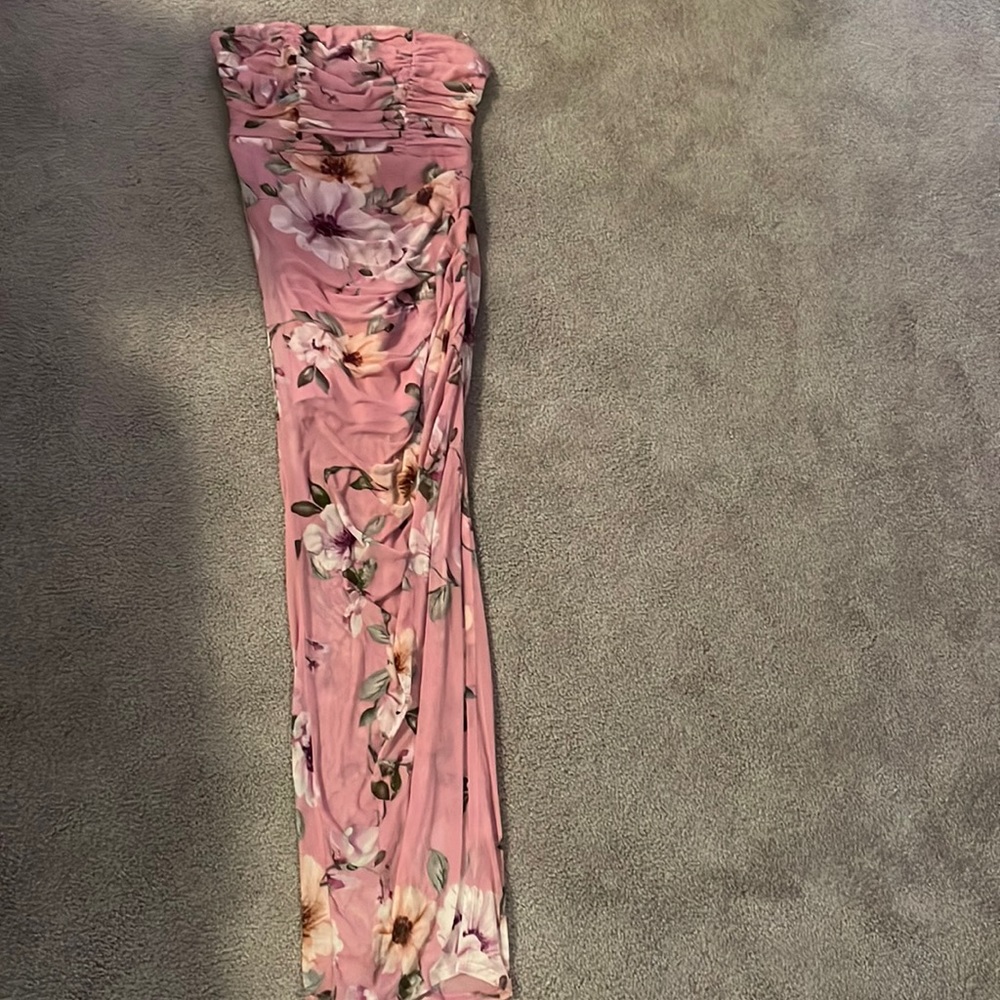 Flowers for you mesh midi dress mauve/combo